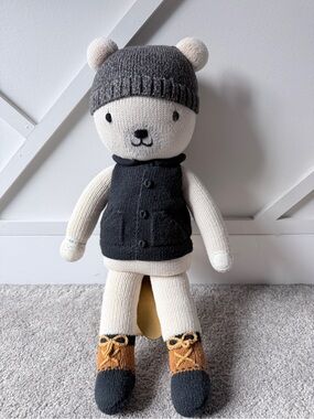 Cuddle + Kind Hudson the Polar Bear Knit Doll Fair Trade Handmade Plush Toy
